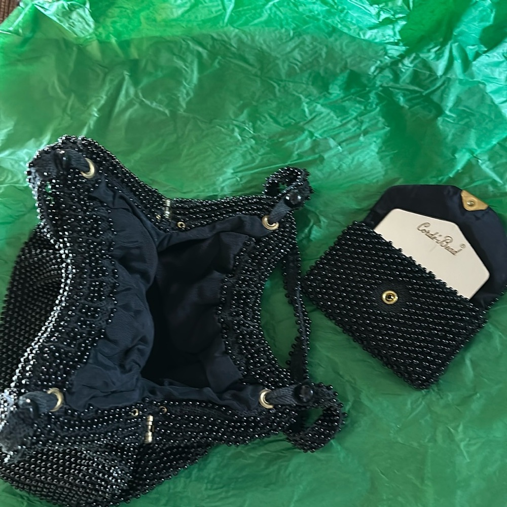 Corde Bead black evening bag
